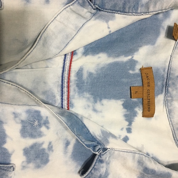 Summer Chambray denim button up unique tie dye - Picture 10 of 10